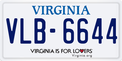 VA license plate VLB6644