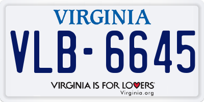 VA license plate VLB6645