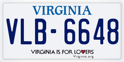 VA license plate VLB6648