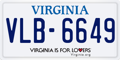 VA license plate VLB6649