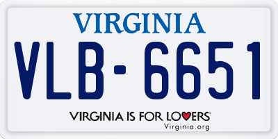 VA license plate VLB6651