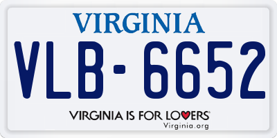 VA license plate VLB6652