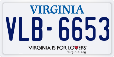 VA license plate VLB6653