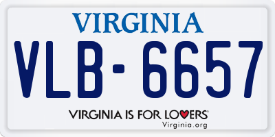 VA license plate VLB6657