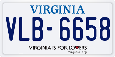 VA license plate VLB6658