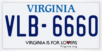 VA license plate VLB6660