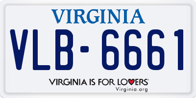 VA license plate VLB6661