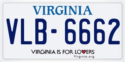 VA license plate VLB6662