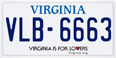 VA license plate VLB6663