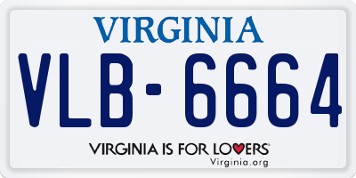 VA license plate VLB6664