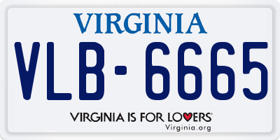 VA license plate VLB6665