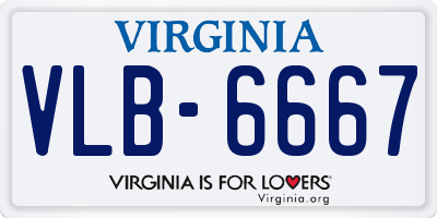 VA license plate VLB6667