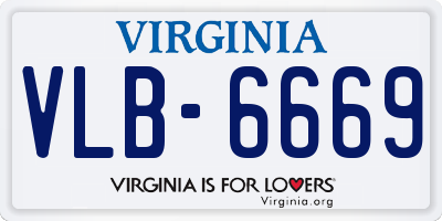 VA license plate VLB6669