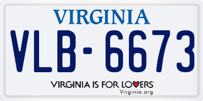 VA license plate VLB6673