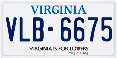 VA license plate VLB6675