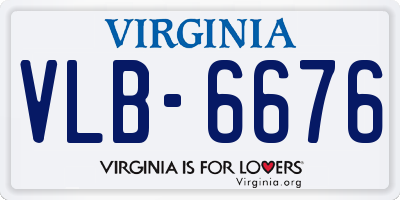 VA license plate VLB6676