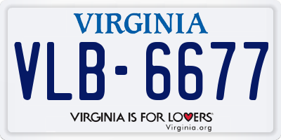 VA license plate VLB6677