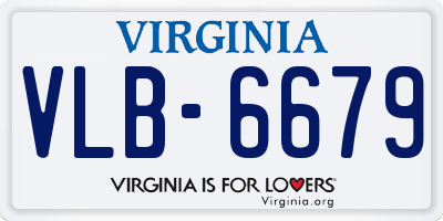 VA license plate VLB6679
