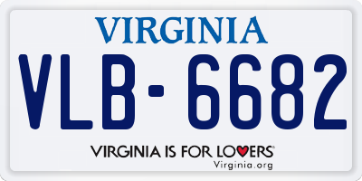 VA license plate VLB6682