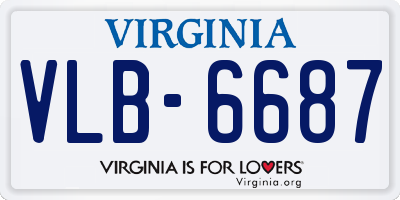 VA license plate VLB6687