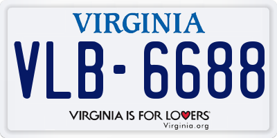 VA license plate VLB6688