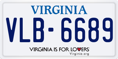 VA license plate VLB6689