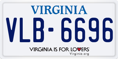 VA license plate VLB6696