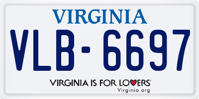 VA license plate VLB6697