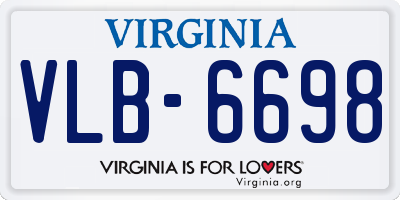 VA license plate VLB6698