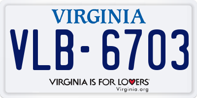 VA license plate VLB6703