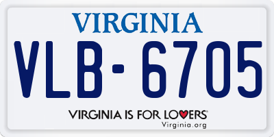 VA license plate VLB6705