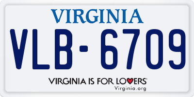 VA license plate VLB6709