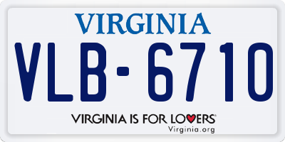 VA license plate VLB6710