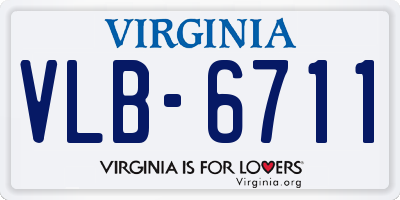 VA license plate VLB6711