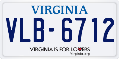 VA license plate VLB6712
