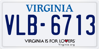VA license plate VLB6713