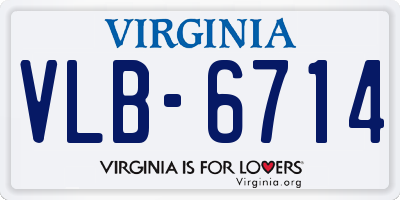 VA license plate VLB6714