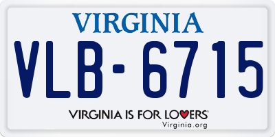 VA license plate VLB6715