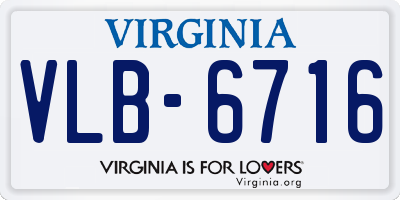 VA license plate VLB6716
