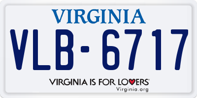 VA license plate VLB6717