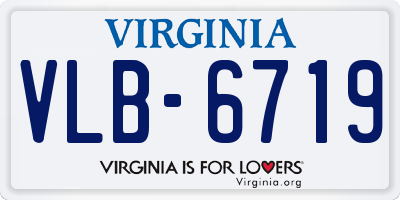VA license plate VLB6719