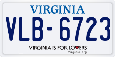 VA license plate VLB6723