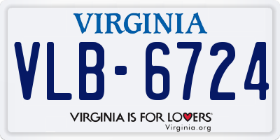 VA license plate VLB6724