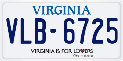 VA license plate VLB6725