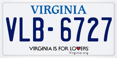 VA license plate VLB6727