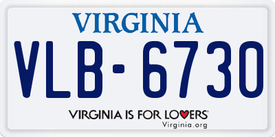VA license plate VLB6730