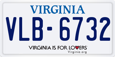 VA license plate VLB6732
