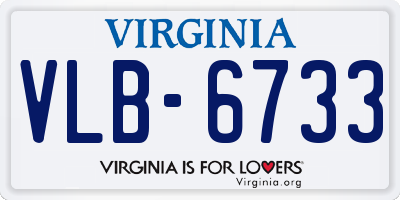 VA license plate VLB6733