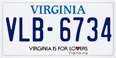 VA license plate VLB6734