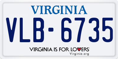VA license plate VLB6735
